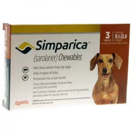 Simparica Chewables for Dogs 11.1 - 22 lbs, 3 Month Supply