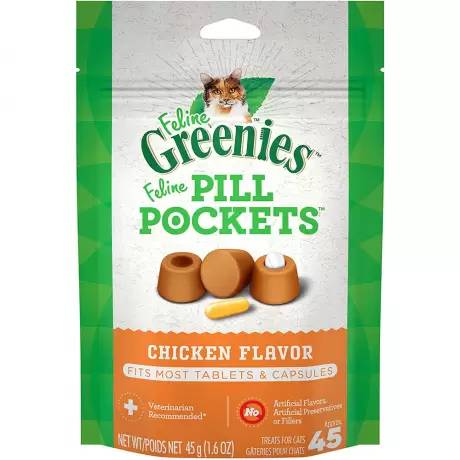 Pill Pockets - 45 Treats for Cats, Fits Tabs or Caps, Chicken Flavor