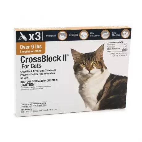 CrossBlock II For Cats - Over 9lbs, 3 Month Supply Flea Preventative