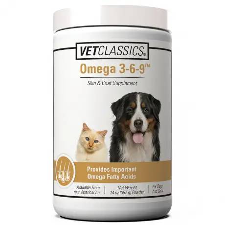Omega 3-6-9 Skin and Coat Supplement 14 oz Powder for Dogs and Cats - VetClassics