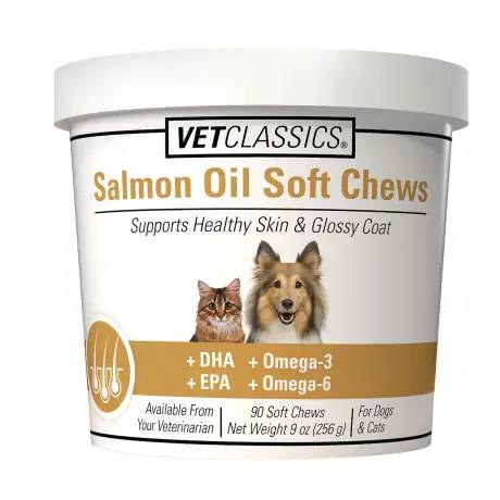 Salmon Oil Soft Chews Support Health Skin and Glossy Coat 90 Soft Chews for Dogs and Cats - VetClassics