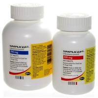 Simplicef antibiotic tablets used to treat many common bacterial infections in dogs and cats.