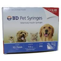 BD U-40 Pet Syringes 1/2mL, 29g, 1/2inch, 100ct, Half Unit Scale; ?>