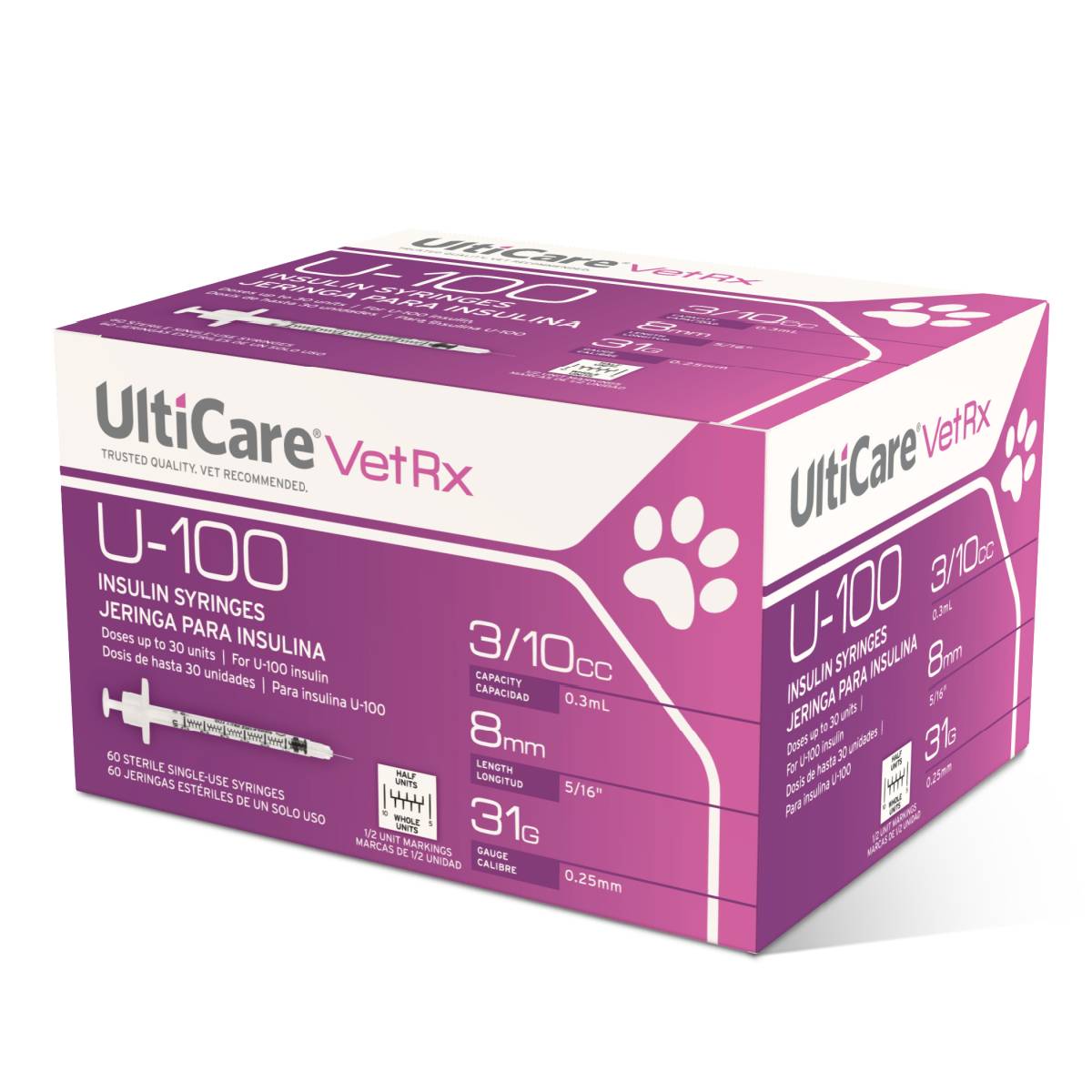 U 100 Insulin Syringes For Diabetic Cats And Dogs Vetrxdirect