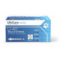 UltiCare VetRx U-40 Insulin Syringes 1/2cc, 29G, 1/2 inch, 100ct, Half Unit Markings; ?>