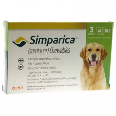 Simparica Chewables for Dogs 44.1 - 88 lbs, 3 Month Supply
