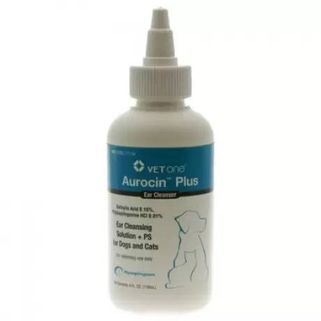 Aurocin Plus Ear Cleanser for Dogs and Cats, 4oz