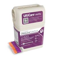 Ulticare VetRx U-100 Insulin Syringes 3/10cc, 31G, 5/16 Inch, 100ct, Sharps Container; ?>