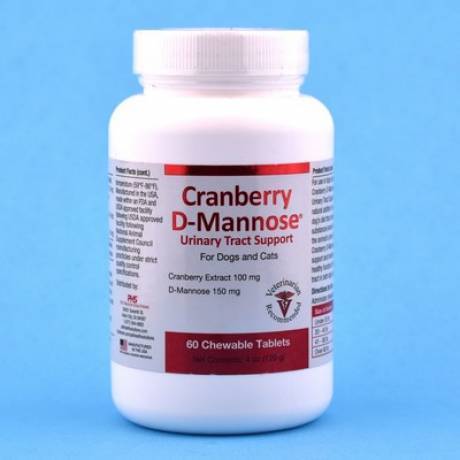 Cranberry D-Mannose - 60 Chewable Tablets for Dogs and Cats