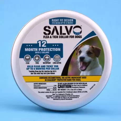 Salvo Flea and Tick Collar for Dogs - Necks up to 14 Inches
