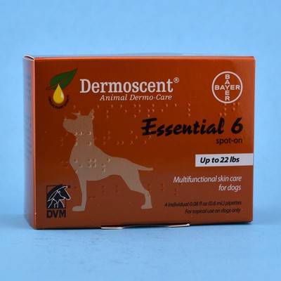 Dermoscent Essential 6 Spot-On for Small Dogs 0-22 Pounds, 4 Tubes
