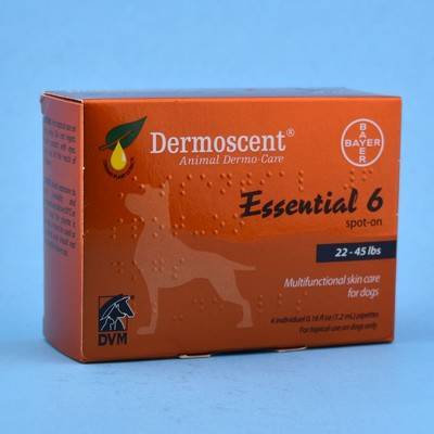 Dermoscent Essential 6 Spot-On for Medium Dogs 22-45 Pounds, 4 Tubes