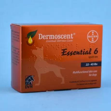 Dermoscent - Essential 6 Spot-On for Medium Dogs 22-45 Pounds, 4 Tubes
