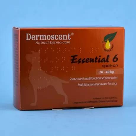 Dermoscent - Essential 6 Spot-On for Large Dogs, 45-90 Pounds, 4 Tubes