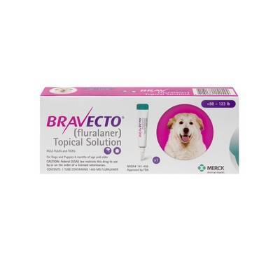 Bravecto (fluralaner) Topical Solution for Dogs 88-123lb (1400mg), 1 Dose