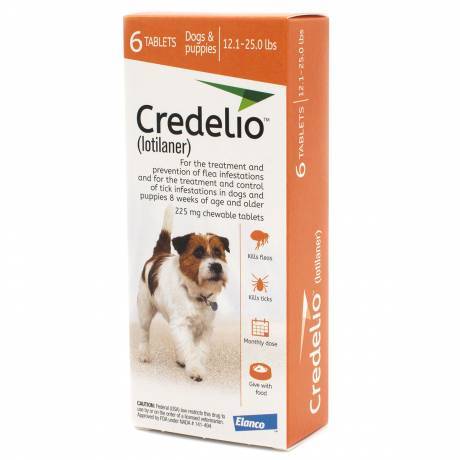 Credelio for Dogs (lotilaner) - 6 Chewable Tablets Fleas and Ticks 12.1-25lbs