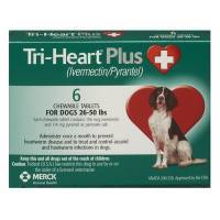 Tri-Heart Plus Chewable Tablets for Dogs 26-50 lbs, 6 Month Supply; ?>