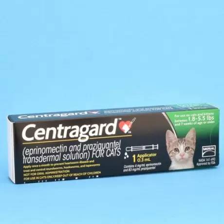 Centragard Transdermal Heartworm preventative for Cats - 1.8-5.5 lbs, 1 Month Supply