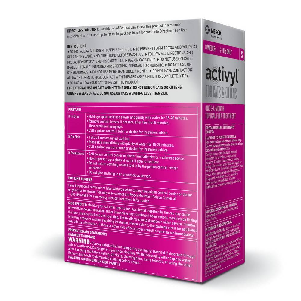 Activyl for Cats Topical Flea Treatment VetRxDirect S, 29lbs, 6