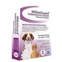 MilbeGuard Flavored Tablets for Dogs 26-50 lbs or Cats 6.1-12 lbs, 6 Month Supply; ?>