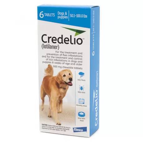 Credelio for Dogs (lotilaner) - 6 Chewable Tablets Fleas and Ticks 50.1-100lbs