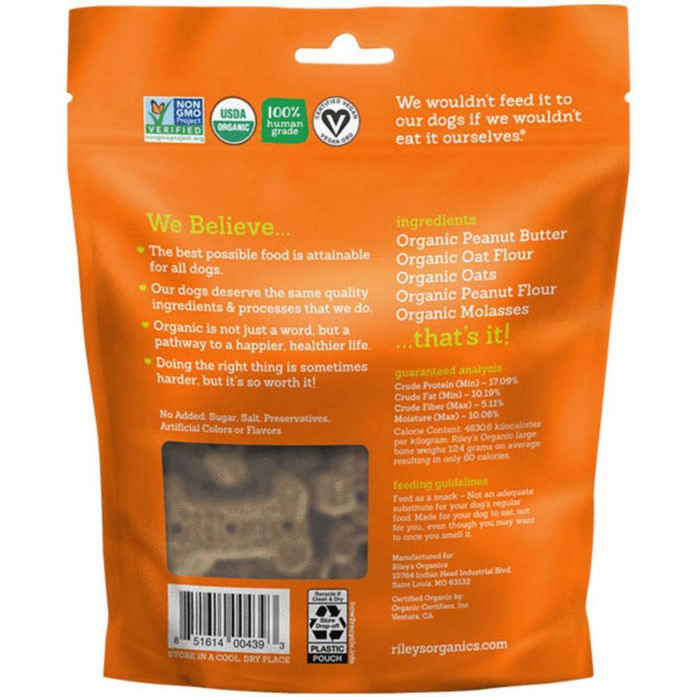 Riley's Organic Dog Treats 100 Human Grade VetRxDirect Small, Peanut Butter and Molasses