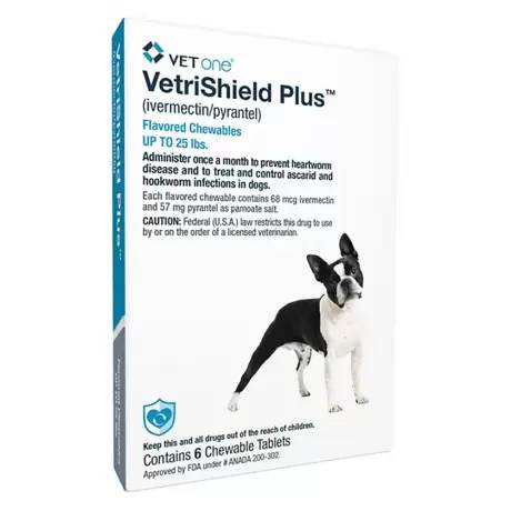 VetriShield Plus for Dogs - up to 25lbs, 6 Chewable Tablets
