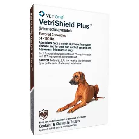 VetriShield Plus for Dogs - 51-100lbs, 6 Chewable Tablets