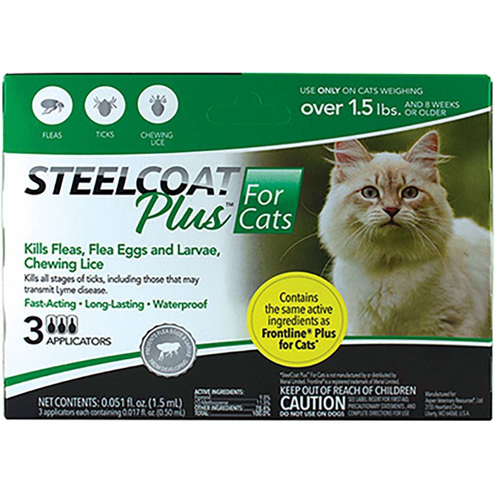 Steelcoat Plus for Cats Kills Fleas and Ticks VetRxDirect
