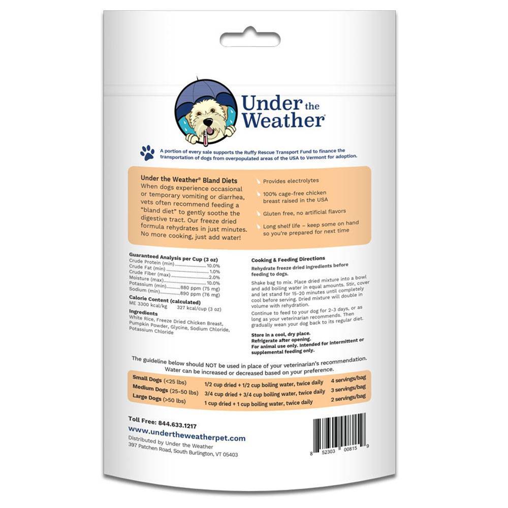 Under the Weather Freeze Dried Bland Diet for Dogs VetRxDirect