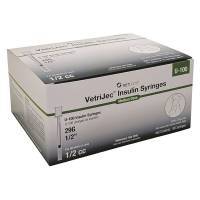 VetriJec U-100 Insulin Syringes 1/2cc, 29G, 1/2 inch, 100ct; ?>