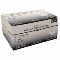 VetriJec U-100 Insulin Syringes 3/10cc, 31G, 5/16 inch, 100ct; ?>
