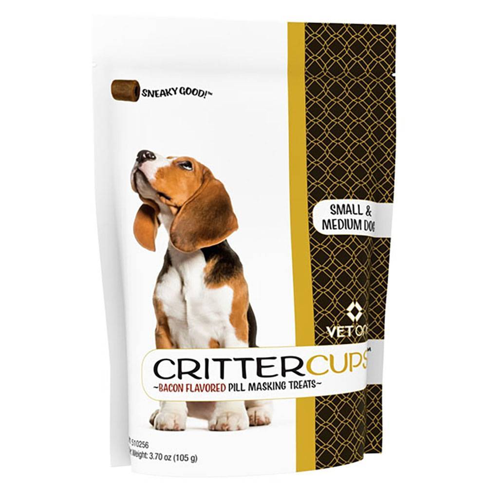 CritterCups Pill Masking Treats for Dogs Bacon Flavored VetRxDirect for Large Dogs, 7.41oz