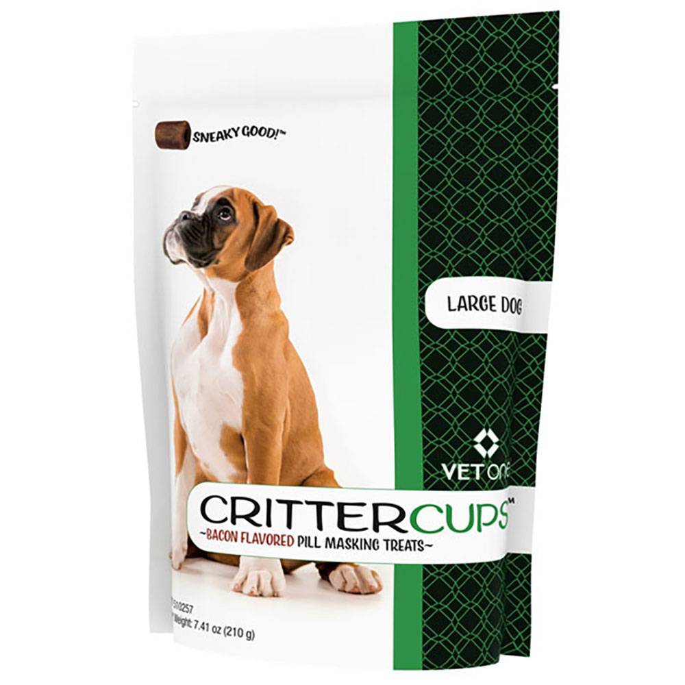 CritterCups Pill Masking Treats for Dogs Bacon Flavored VetRxDirect for Large Dogs, 7.41oz