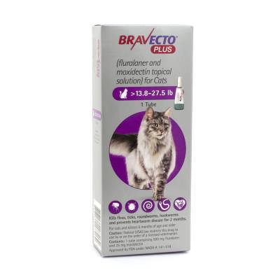 Bravecto Plus Topical Solution for Cats 13.8-27.5 lb, 1 Tube