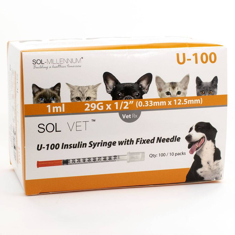 SOLM/SOLVet U100 Insulin Syringes for Dogs and Cats VetRxDirect