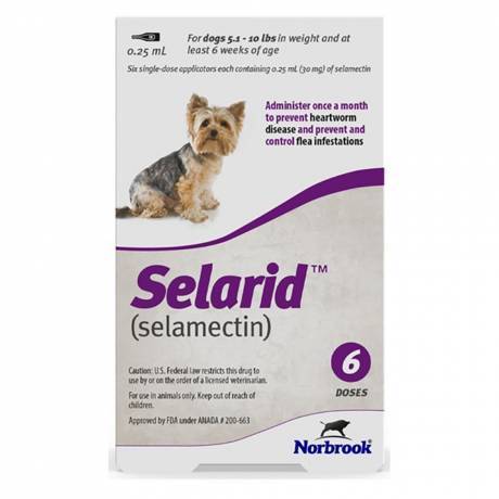 Selarid (selamectin) - 6 Doses for Dogs 5.1 to 10 lbs