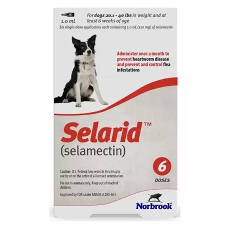 Selarid (selamectin) - 6 Doses for Dogs 21.1 to 40 lbs
