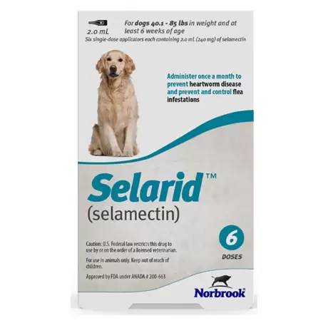 Selarid (selamectin) - 6 Doses for Dogs 40.1 to 85 lbs