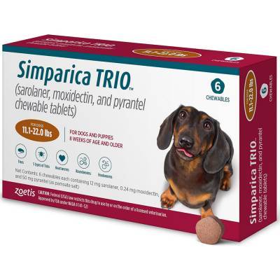 Simparica Trio for Dogs 11.1-22 lbs, 6 Chewables