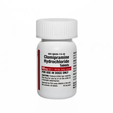 Clomipramine Hydrochloride for Dogs Anxiety - 40mg, 30 Tablets
