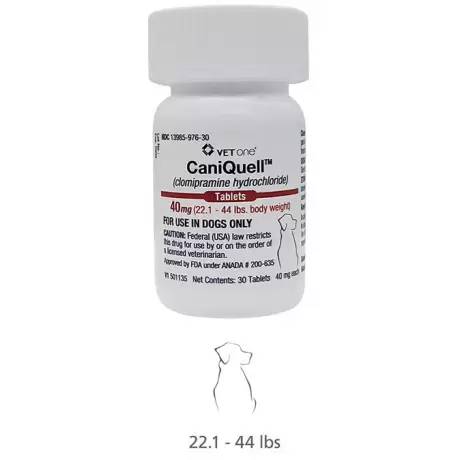 CaniQuell Separation Anxiety in Dogs (clomipramine) - 40mg, 30 Tablets