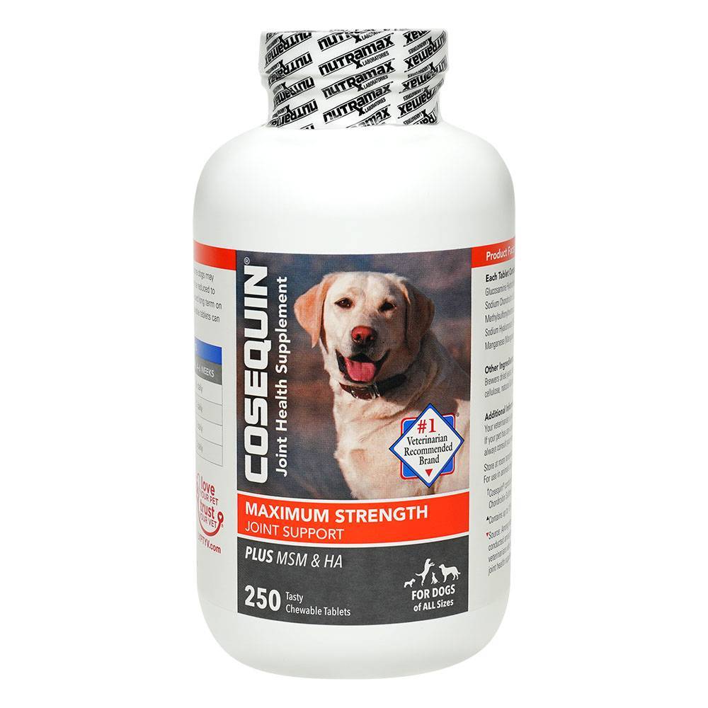 Amazon.com: Nutramax Laboratories COSEQUIN Maximum Strength Joint  Supplement Plus MSM - with Glucosamine and Chondroitin - for Dogs of All  Sizes : Everything Else