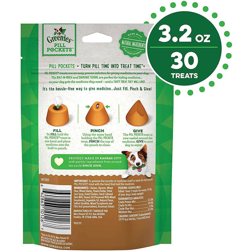 Pill Pockets Helps Hide Cat and Dog Pills VetRxDirect 30 Treats