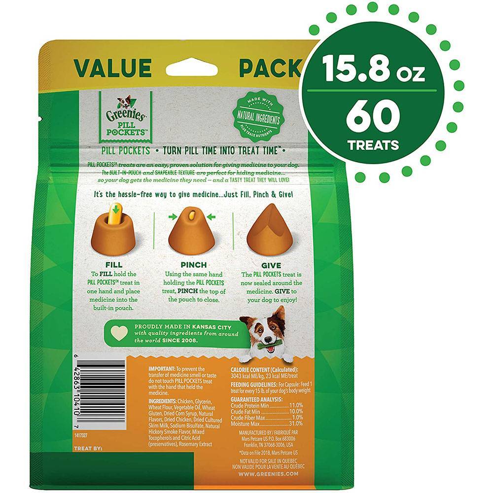 Pill Pockets Helps Hide Cat and Dog Pills VetRxDirect 30 Treats