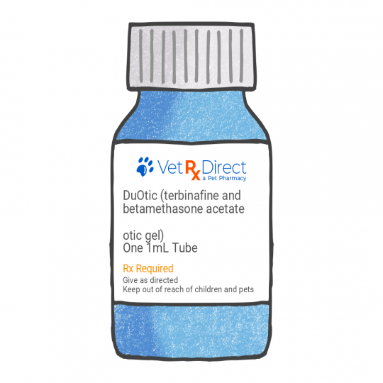 DuOtic (terbinafine and betamethasone acetate otic gel) for Dogs Ear Infections Single Dose