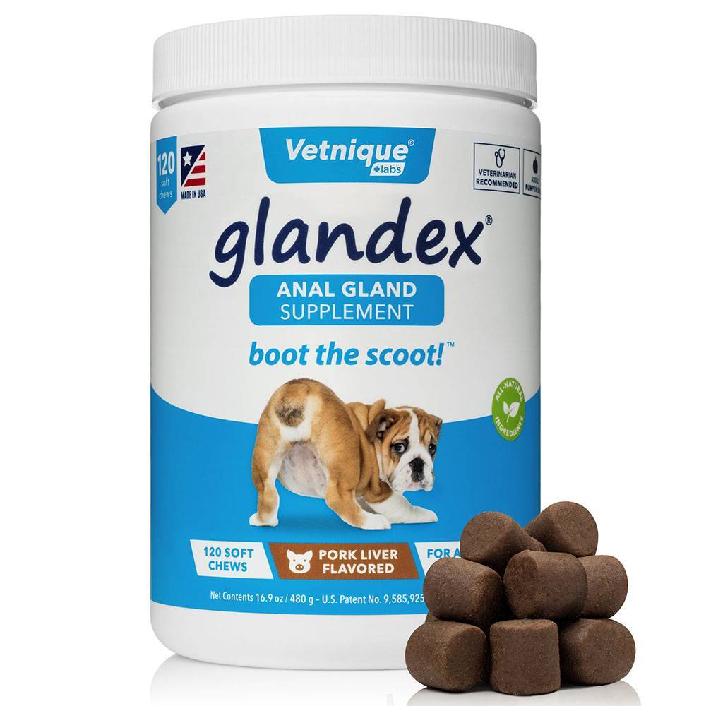 Glandex Anal Gland Support for Dogs and Cats VetRxDirect 2.5oz Beef Liver Powder