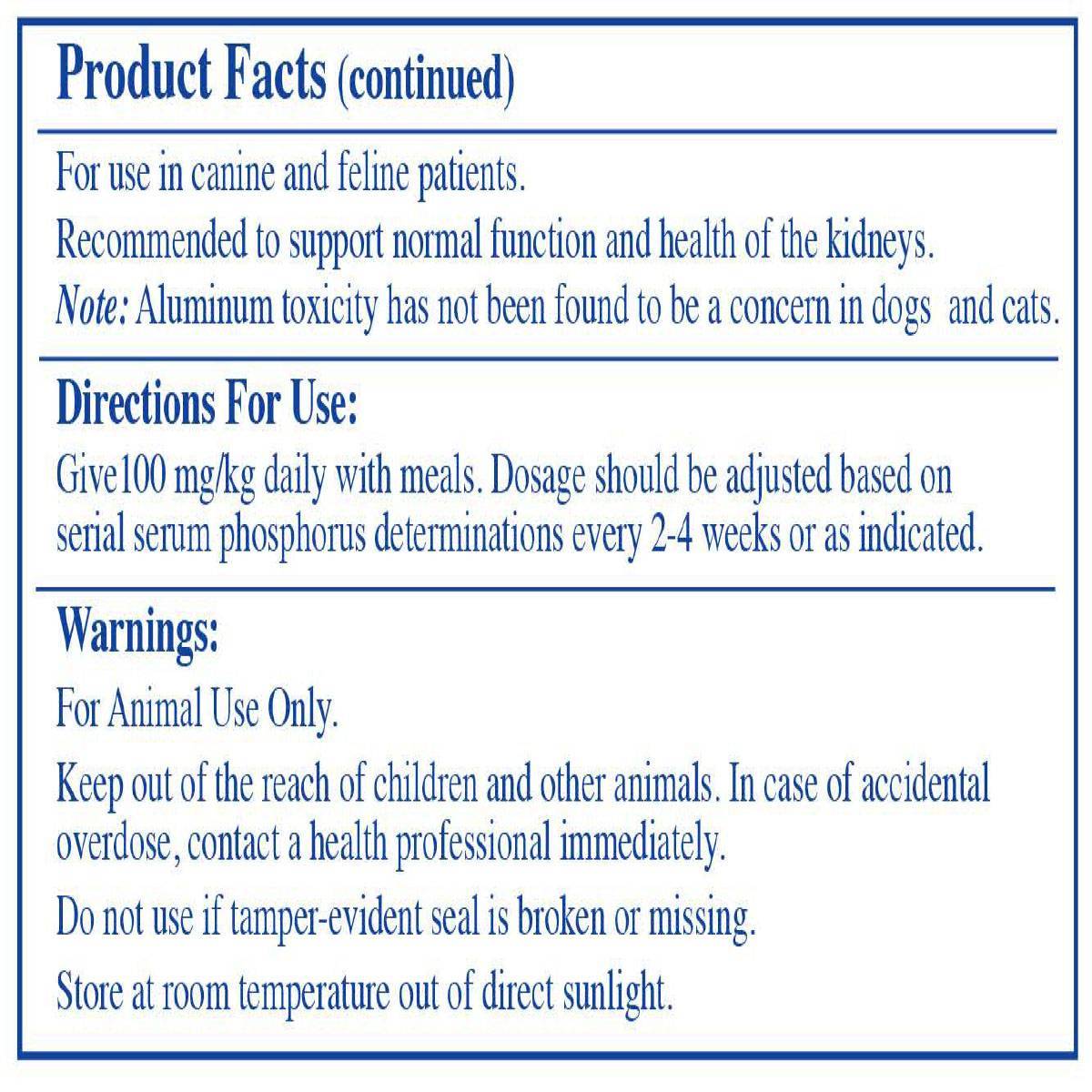 PhosBind for Cats Aluminum Hydroxide Phosphorus Binder VetRxDirect