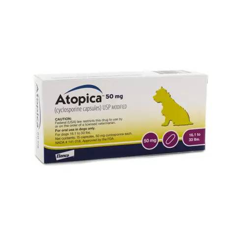 Atopica (cyclosporine) for Dogs - 50mg, 15 Capsules Atopic Dermatitis