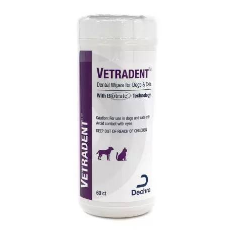 Vetradent for Dogs and Cats - 60 Dental Wipes Biotrate
